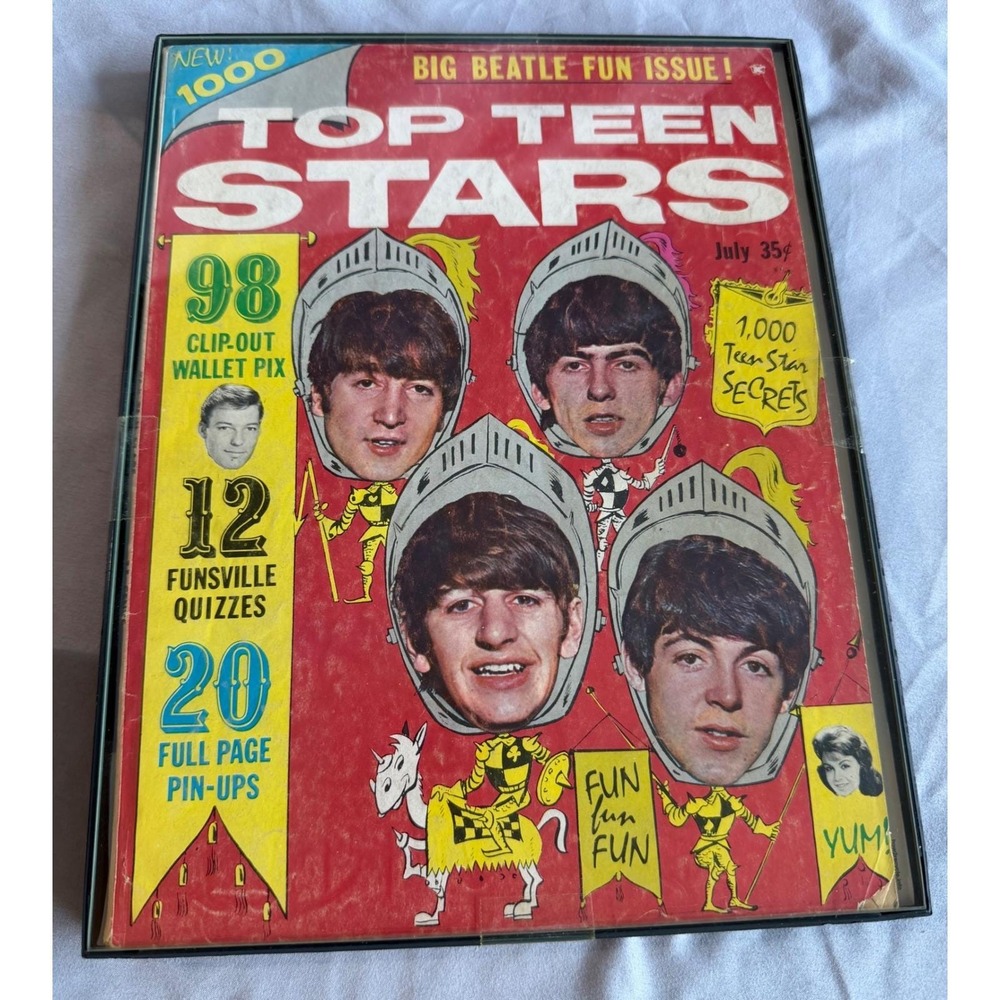 Vintage Top Teen Stars Magazine July 1964 The Beatles Fun Issue Pin-Ups Quizzes